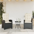 Afuera Living Contemporary Poly Rattan Bistro Set in Black/Cream