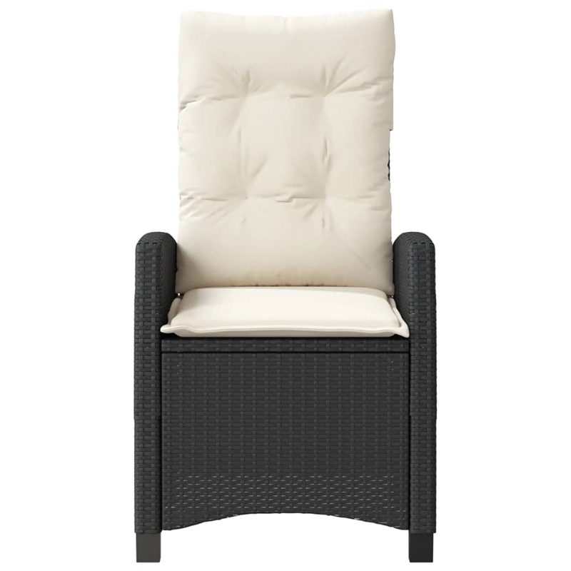 Afuera Living Contemporary Poly Rattan Bistro Set in Black/Cream