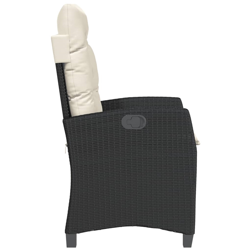 Afuera Living Contemporary Poly Rattan Bistro Set in Black/Cream