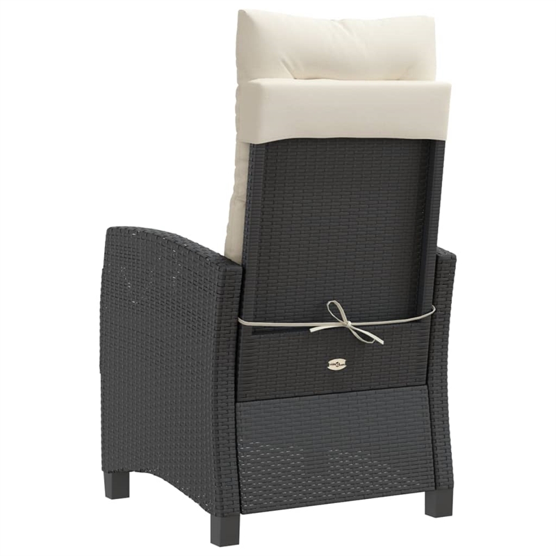Afuera Living Contemporary Poly Rattan Bistro Set in Black/Cream