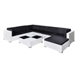 Afuera Living 8 Piece Poly Rattan Patio Furniture in Black/White