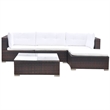 Afuera Living Contemporary 5 Piece Steel Medium Lounge Set in Brown