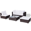 Afuera Living Contemporary 5 Piece Steel Medium Lounge Set in Brown