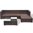 Afuera Living Contemporary 5 Piece Steel Medium Lounge Set in Brown