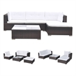 Afuera Living Contemporary 5 Piece Steel Medium Lounge Set in Brown