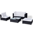 Afuera Living Contemporary 5 Piece Steel Lounge Set in Black