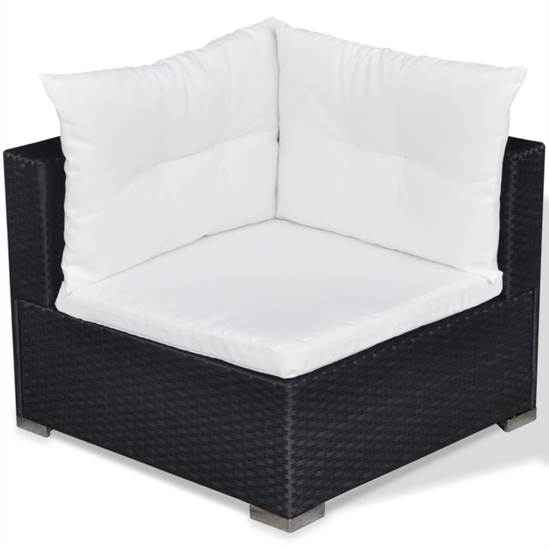 Afuera Living Contemporary 5 Piece Steel Lounge Set in Black