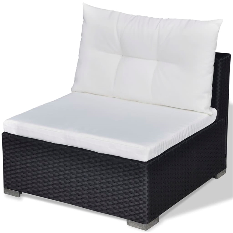 Afuera Living Contemporary 5 Piece Steel Lounge Set in Black