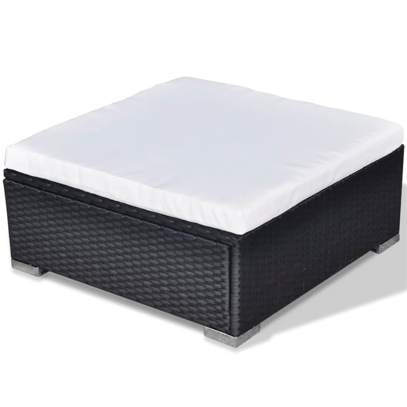 Afuera Living 6 Piece Poly Rattan Patio Sofa Set in Black/Cream