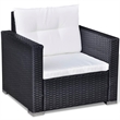 Afuera Living 6 Piece Poly Rattan Patio Sofa Set in Black/Cream