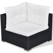 Afuera Living 6 Piece Poly Rattan Patio Sofa Set in Black/Cream