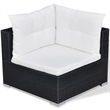 Afuera Living 10 Piece Poly Rattan Patio Furniture Black/Cream