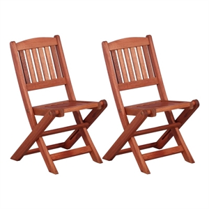 Afuera Living Contemporary 3 Piece Wood Small Bistro Set in Brown