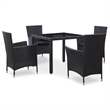 Afuera Living Contemporary 5 Piece Steel Furniture Set in Black
