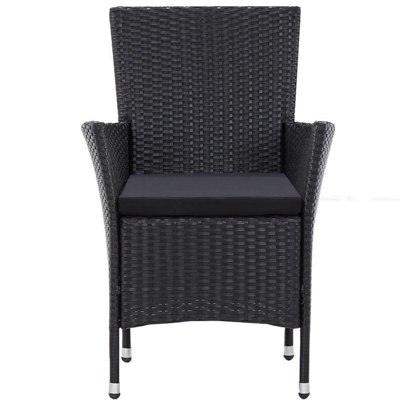 Afuera Living Contemporary 5 Piece Steel Furniture Set in Black