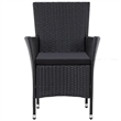 Afuera Living Contemporary 5 Piece Steel Furniture Set in Black