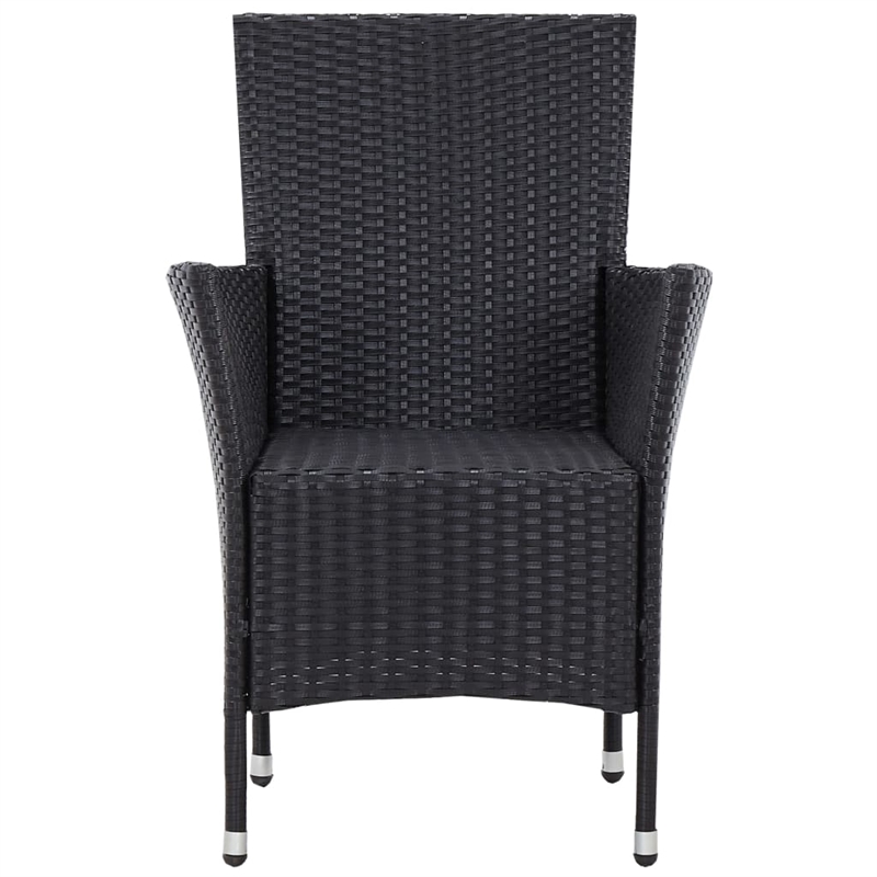 Afuera Living Contemporary 5 Piece Steel Furniture Set in Black