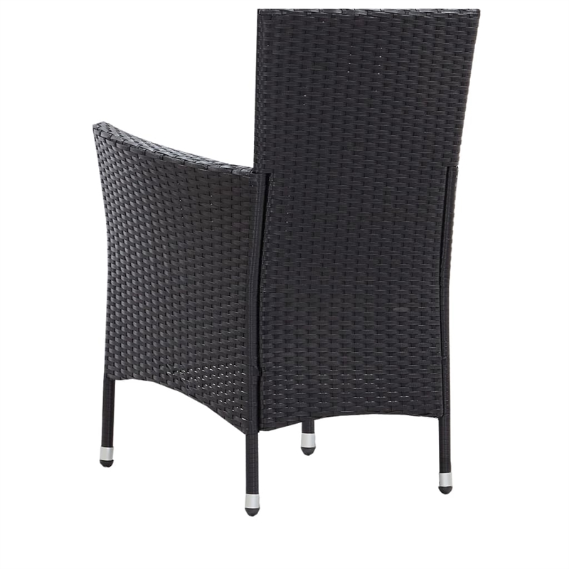 Afuera Living Contemporary 5 Piece Steel Furniture Set in Black