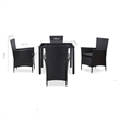 Afuera Living Contemporary 5 Piece Steel Furniture Set in Black