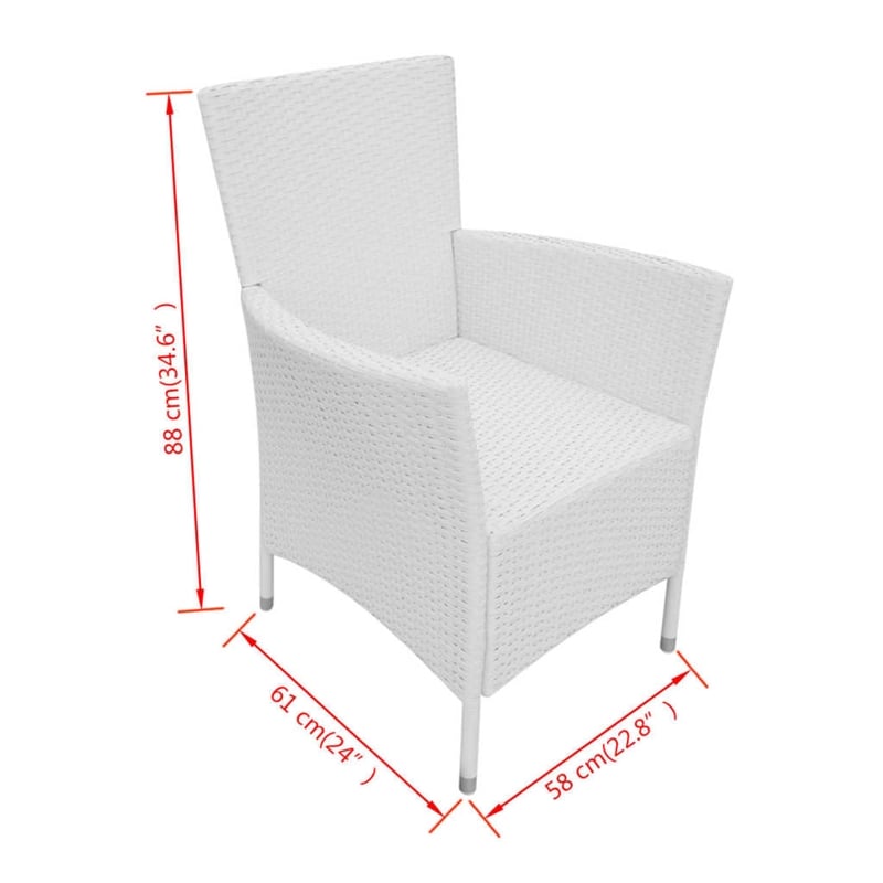 Afuera Living 9 Piece Poly Rattan Large Furniture Set in White/Cream