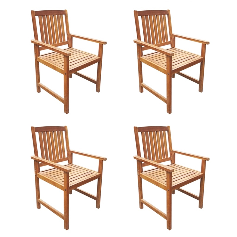Afuera Living 5 Piece Solid Acacia Wood Outdoor Table And Chair Brown