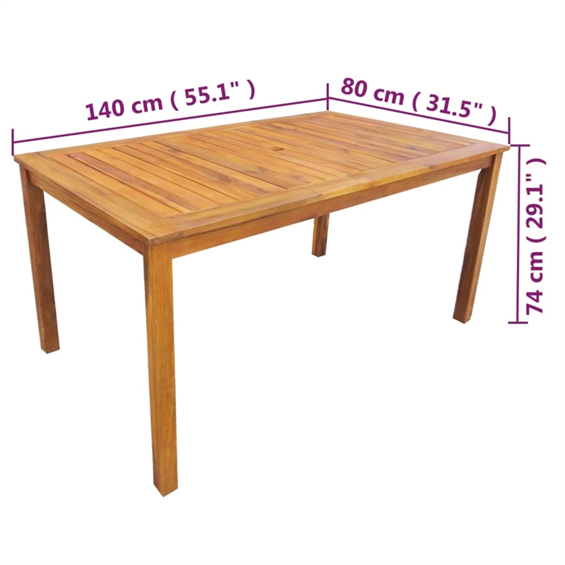 Afuera Living 5 Piece Solid Acacia Wood Outdoor Table And Chair Brown
