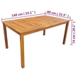 Afuera Living 5 Piece Solid Acacia Wood Outdoor Table And Chair Brown