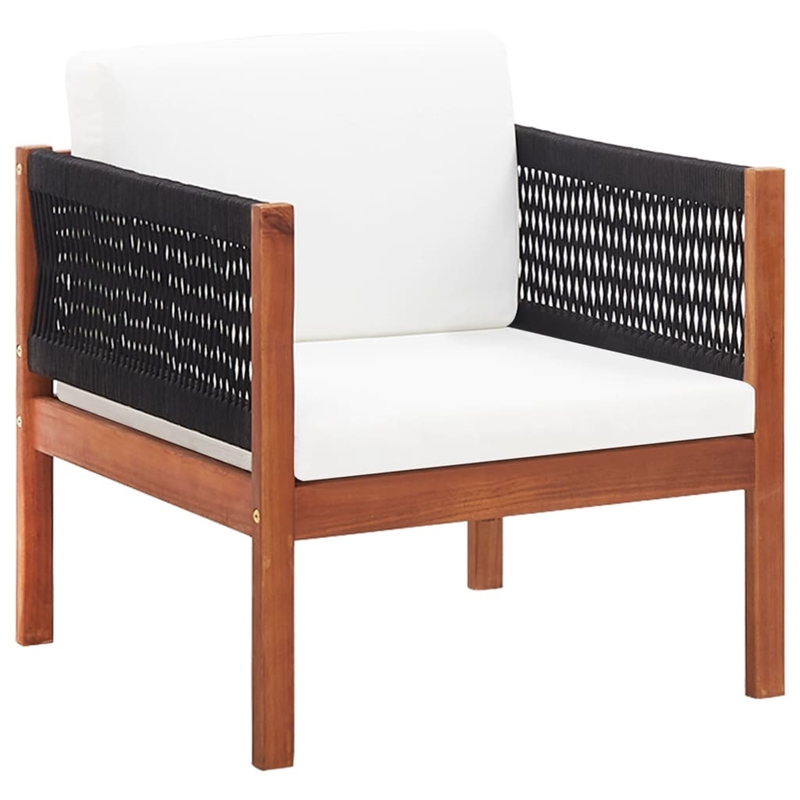 Afuera Living 4 Piece Solid Acacia Wood Small Garden Lounge Set in Natural