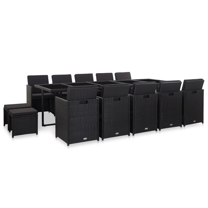 Afuera Living Contemporary Steel Large Furniture Set in Black