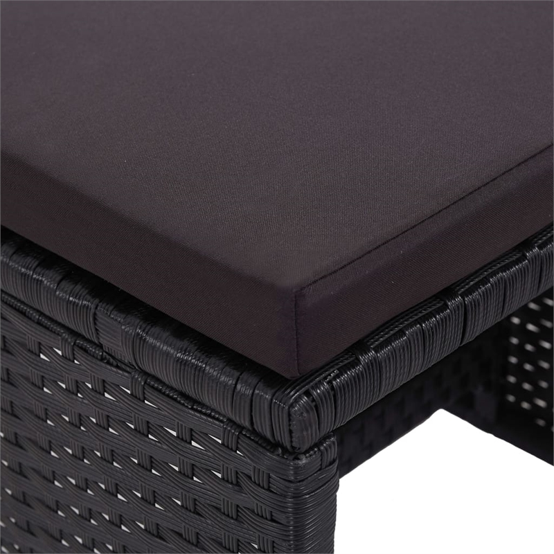 Afuera Living Contemporary Steel Large Furniture Set in Black