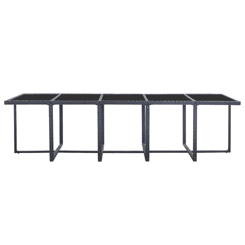 Afuera Living Contemporary Steel Large Furniture Set in Black