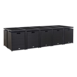 Afuera Living Contemporary Steel Large Furniture Set in Black
