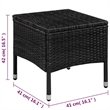 Afuera Living 3 Piece Poly Rattan Garden Furniture Set in Black