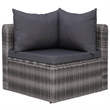 Afuera Living Contemporary 8 Piece Poly Rattan Medium Sofa Set in Gray