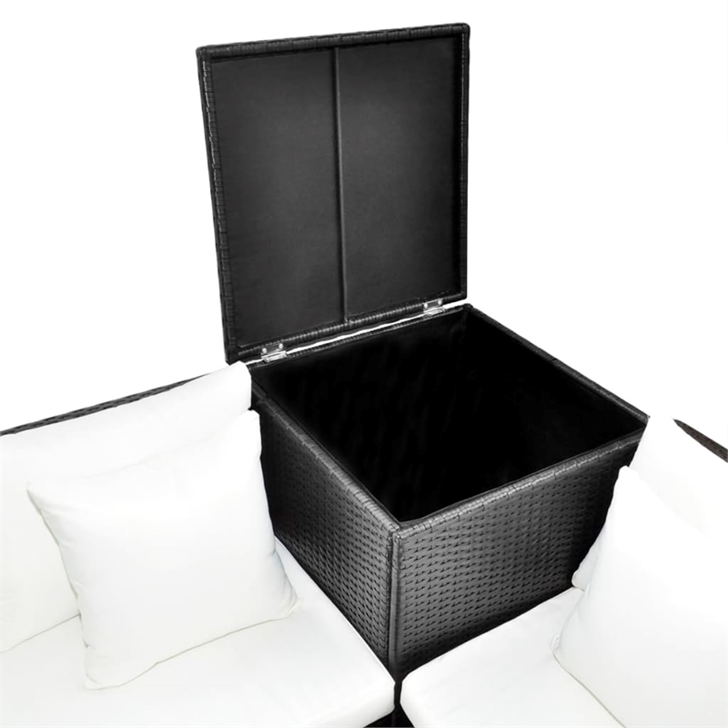 Afuera Living 4 Piece Poly Rattan Medium Patio Furniture in Black