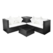 Afuera Living 4 Piece Poly Rattan Medium Patio Furniture in Black