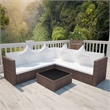 Afuera Living 4 Piece Poly Rattan Medium Patio Furniture in Brown