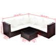 Afuera Living 4 Piece Poly Rattan Medium Patio Furniture in Brown