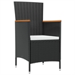 Afuera Living Contemporary Synthetic Poly Rattan Dining Set in Black