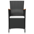 Afuera Living Contemporary Synthetic Poly Rattan Dining Set in Black