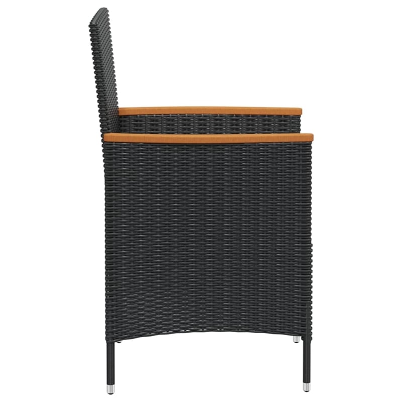 Afuera Living Contemporary Synthetic Poly Rattan Dining Set in Black