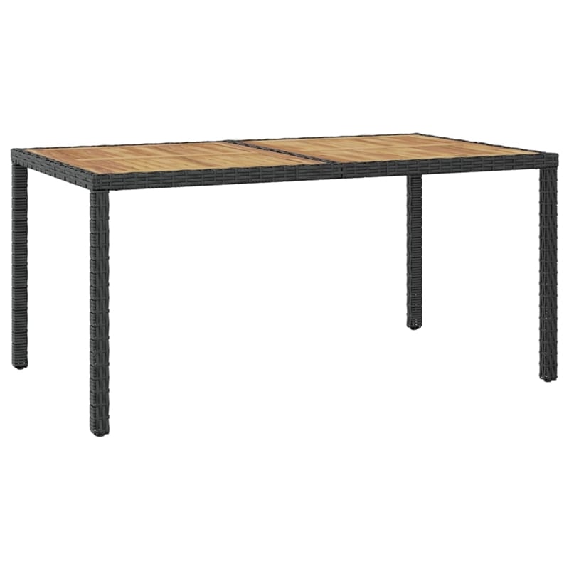 Afuera Living Contemporary Synthetic Poly Rattan Dining Set in Black