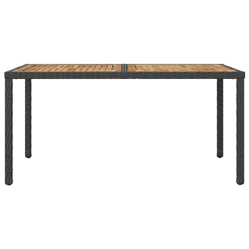 Afuera Living Contemporary Synthetic Poly Rattan Dining Set in Black