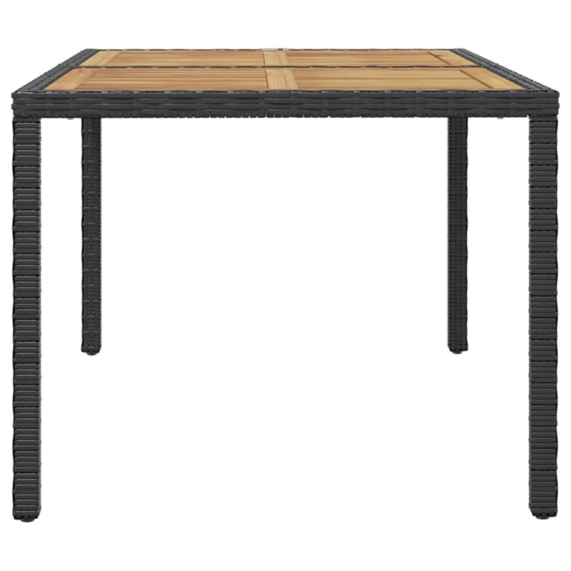 Afuera Living Contemporary Synthetic Poly Rattan Dining Set in Black