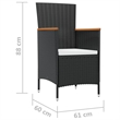 Afuera Living Contemporary Synthetic Poly Rattan Dining Set in Black
