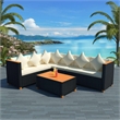 Afuera Living Contemporary Poly Rattan Patio Furniture in Black/Cream