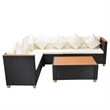Afuera Living Contemporary Poly Rattan Patio Furniture in Black/Cream