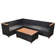 Afuera Living Contemporary Poly Rattan Patio Furniture in Black/Cream