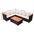 Afuera Living Contemporary Poly Rattan Patio Furniture in Black/Cream