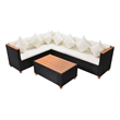 Afuera Living Contemporary Poly Rattan Patio Furniture in Black/Cream